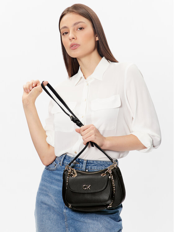 Calvin Klein Calvin Klein Soma Re-Lock Dbl Shoulder Bag K60K610183 Melns