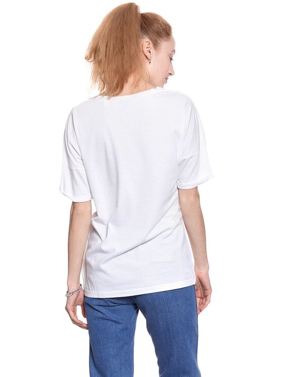 Wrangler Wrangler T-Shirt B&Y TRUCKER TEE Biały Regular Fit