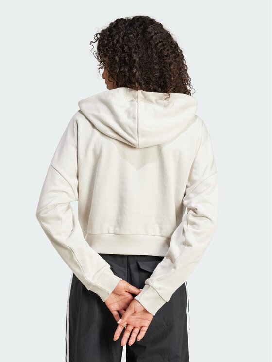 adidas adidas Bluza 3-Stripes French Terry Beżowy Loose Fit
