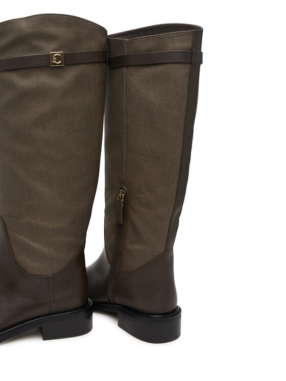 Coccinelle Coccinelle Kozačky ve vojenském stylu Pansy Waxed E4 V63 43 01 01 Khaki