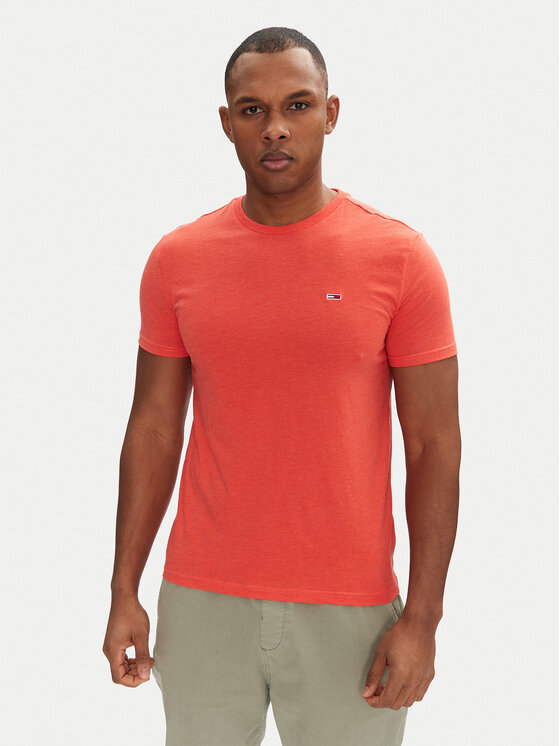 Tommy Jeans Tommy Jeans T-Shirt Jaspe DM0DM20363 Πορτοκαλί Slim Fit
