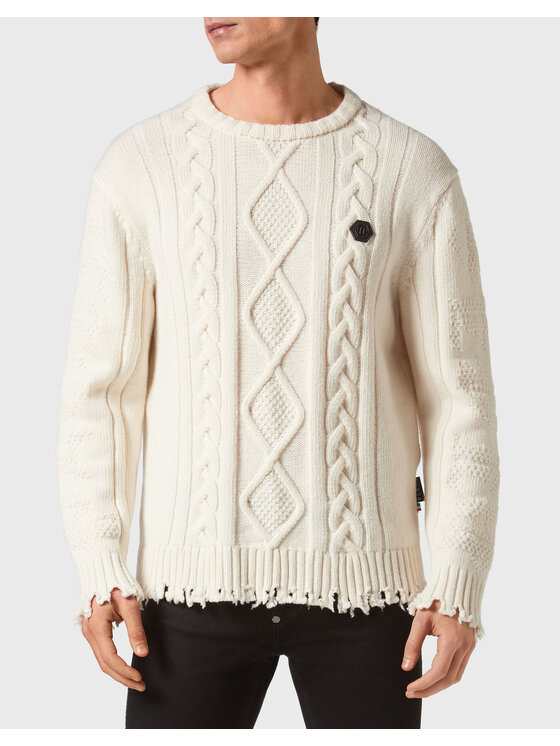 PHILIPP PLEIN PHILIPP PLEIN Svetr 2841 Bílá Regular Fit