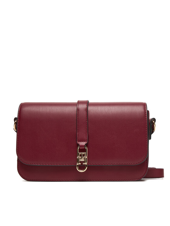 Tommy Hilfiger Tommy Hilfiger Дамска чанта Th Libre Flap Crossover AW0AW17723 Бордо
