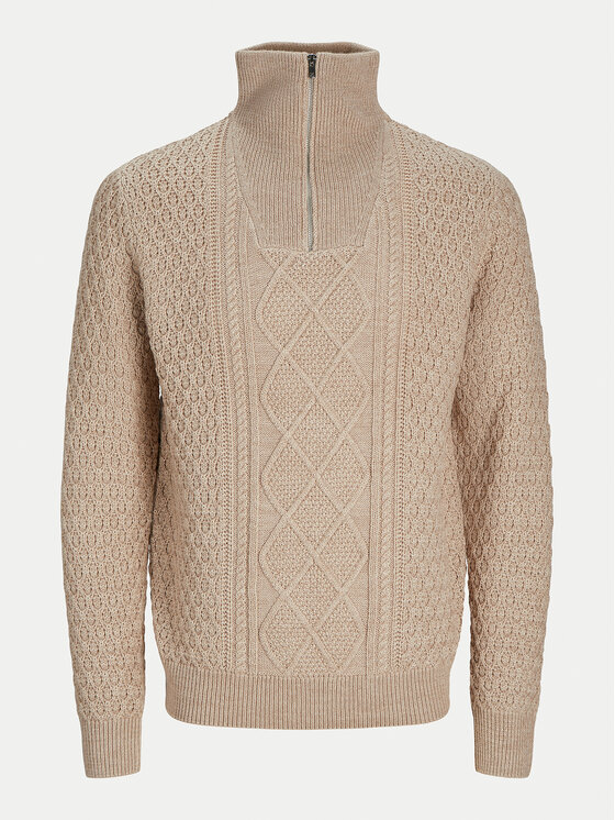 Jack & Jones Jack & Jones Sweter Blunorth 12261780 Beżowy Regular Fit