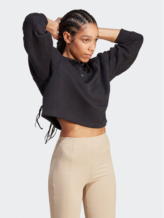 Women's adidas turtleneck crop fleece sweatshirt clearance