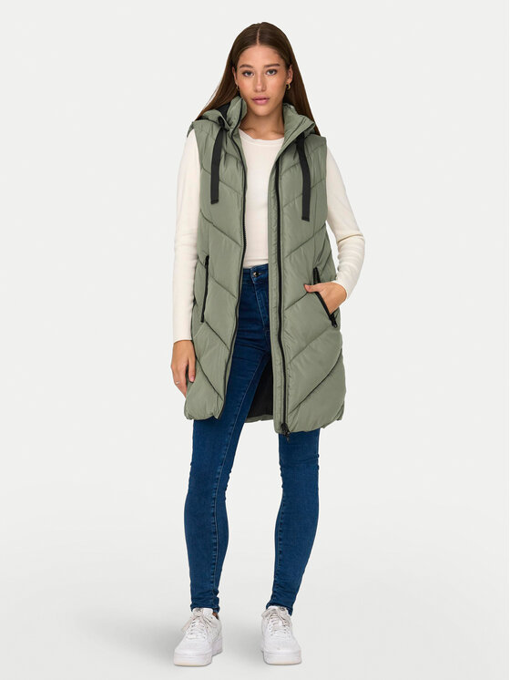 JDY JDY Prsluk Skylar 15220630 Zelena Regular Fit