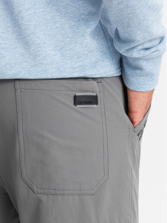 Ombre Ombre Joggers kalhoty OM-PAJO-0200 Šedá Regular Fit