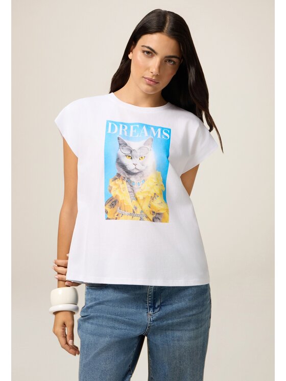 Oltre Oltre T-shirt G025J004382N011 Bianco Regular Fit