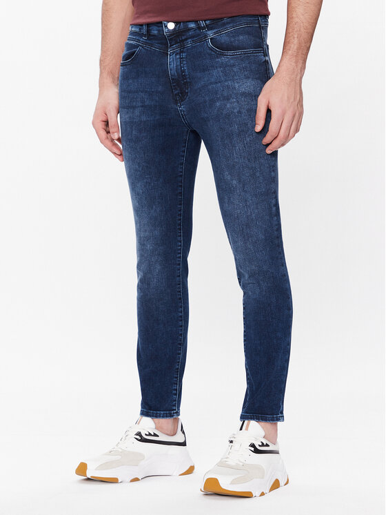Boss Jeans hlače 50480770 Modra Skinny Fit
