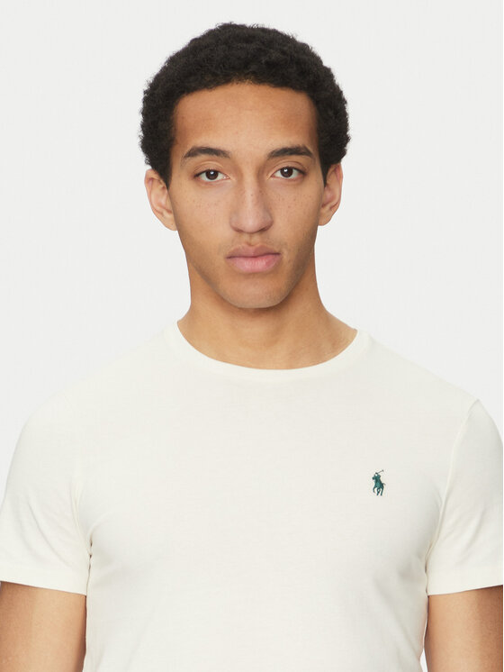 Polo Ralph Lauren Polo Ralph Lauren T-Shirt 710671438421 Εκρού Slim Fit