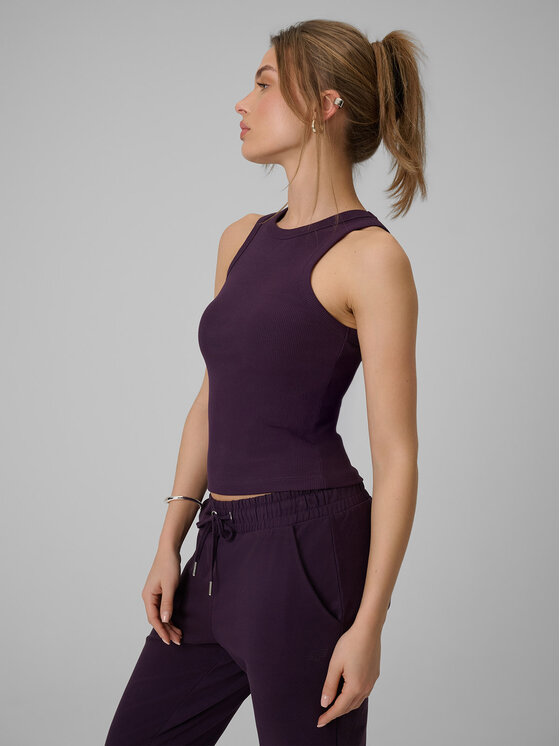 4F 4F Tank top ESSENTIALS Fioletowy Slim Fit