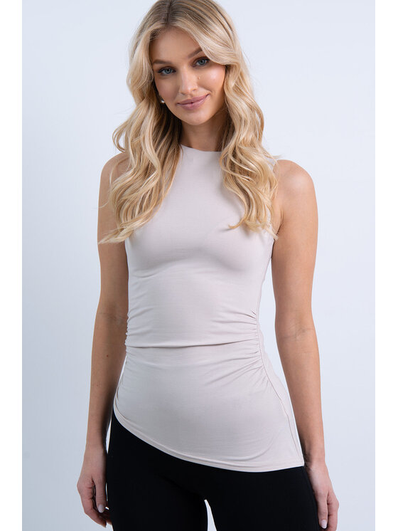 Nudyess Nudyess Blusa Icon z modalu Beige Fitted Fit