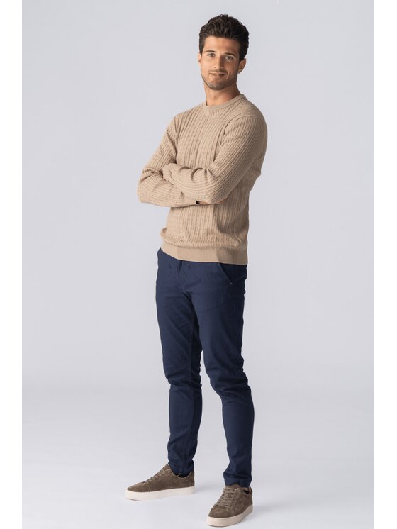 TeeShoppen TeeShoppen Sweter 'Basic Collection' Beżowy Regular Fit