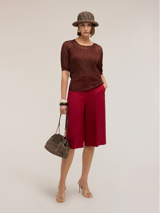 Motivi Motivi T-shirt M241W003951N022 Marrone Regular Fit