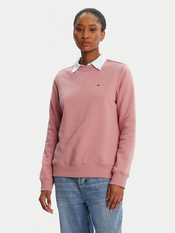 Tommy Jeans Bluza Flag DW0DW19959 Różowy Regular Fit
