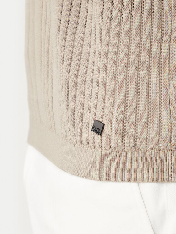 KARL LAGERFELD KARL LAGERFELD Тениска с яка и копчета 655016 562304 Каки Regular Fit