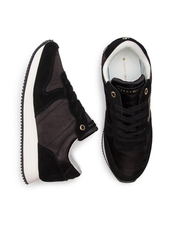 Tommy Hilfiger Sneakers Sparkle Satin City Sneaker FW0FW03991 Schwarz Modivo