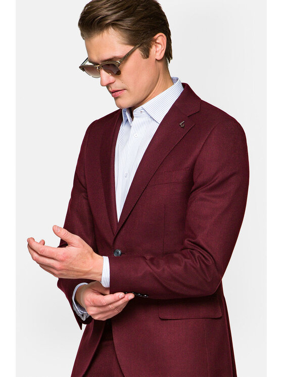 Lancerto Lancerto Garnitur Norwich Bordowy Regular Fit