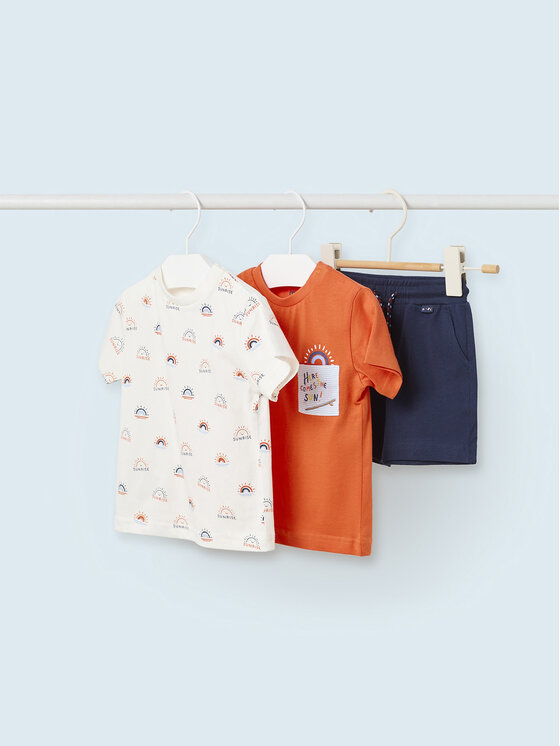 Mayoral Set tricou, top și pantaloni scurți 1645 Colorat Regular Fit