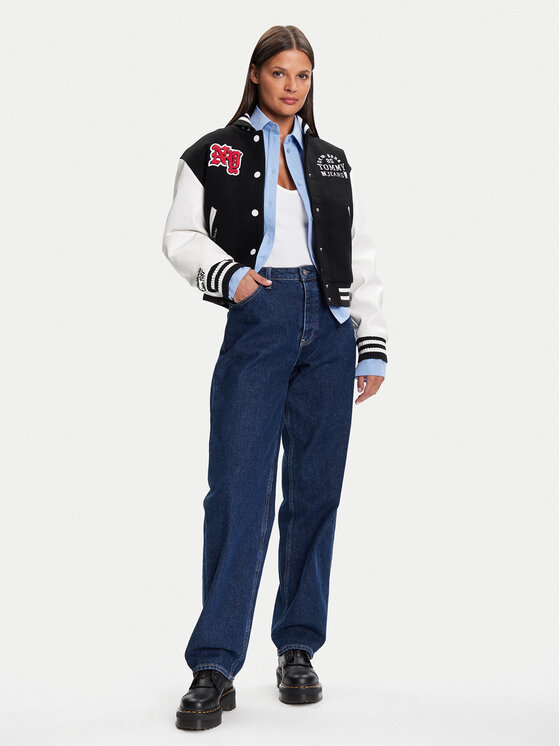 Tommy Jeans Tommy Jeans Μπόμπερ μπουφάν Varsity DW0DW21628 Μαύρο Regular Fit