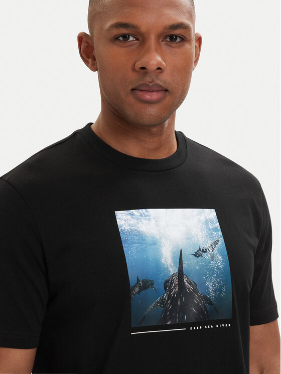 BOSS BOSS Tricou Creature 50561861 Negru Regular Fit
