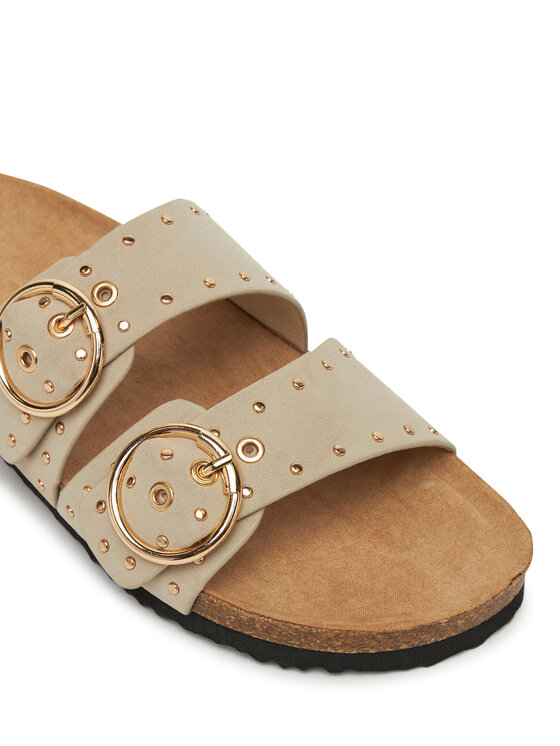 ONLY Shoes ONLY Shoes Klapki Onlmaxi-15 Pu Studs Buckle 15341190 Écru