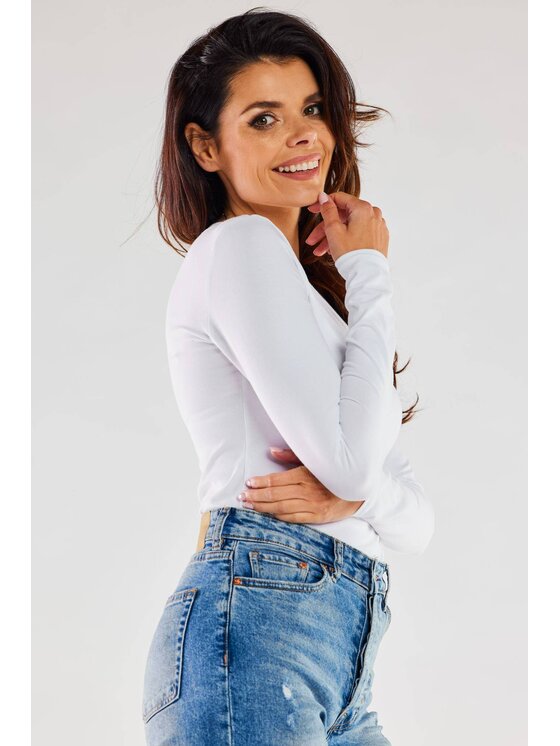 Infinite You Infinite You Blusa M289 Bianco Basic Fit
