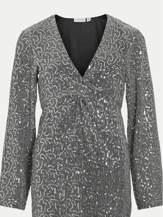 Vila Vila Коктейльна сукня Sanadu 14101818 Срібний Regular Fit