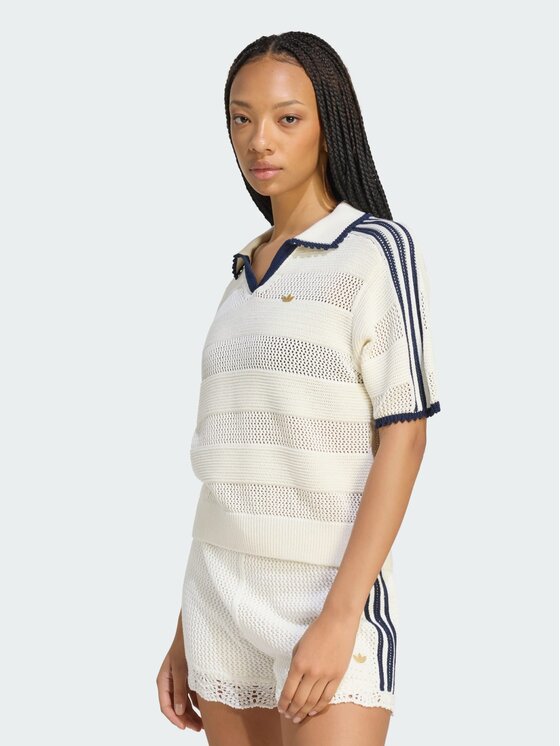 adidas adidas Polo 167786 Kremowy Regular Fit