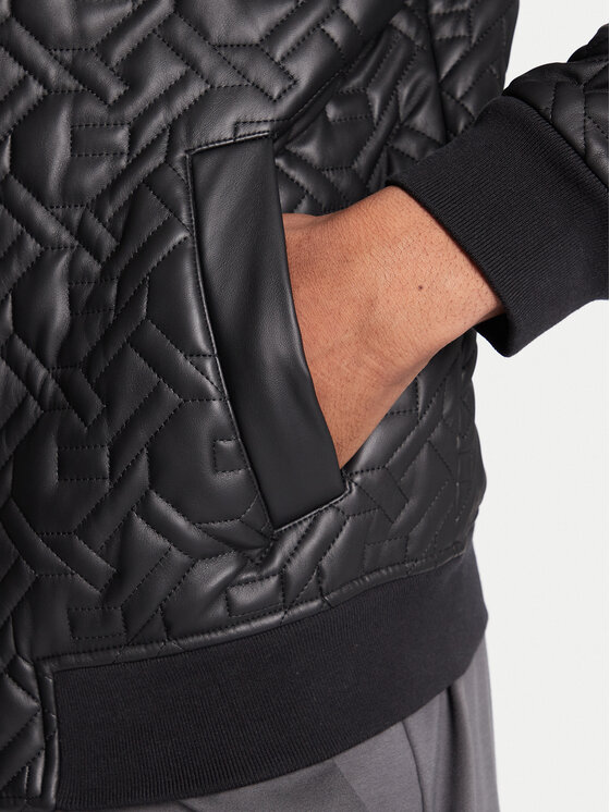 Guess Guess Μπουφάν δερμάτινο M5BL2E W1050 Μαύρο Regular Fit