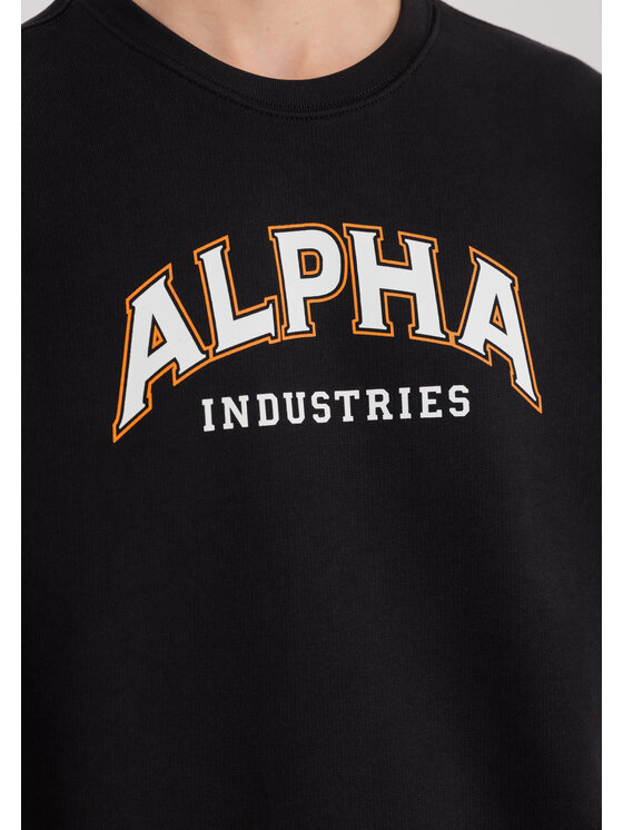 Alpha Industries Alpha Industries Bluza College Sweatshirt Czarny Loose Fit