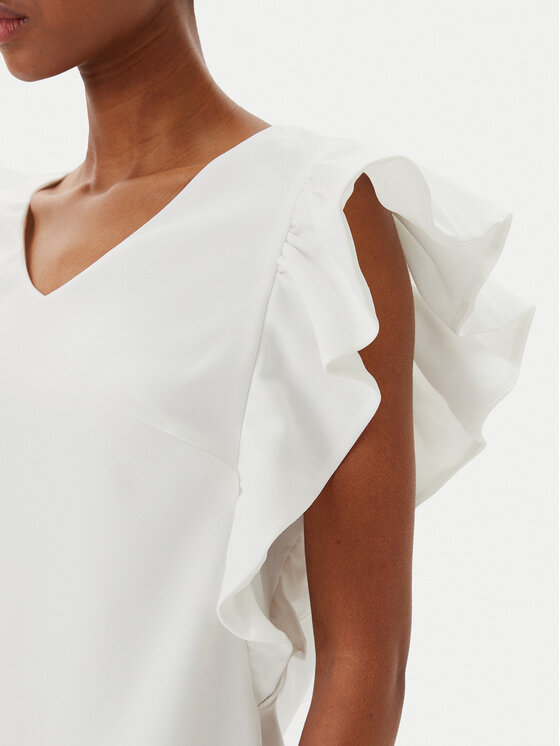 Fracomina Fracomina Koktejlové šaty FR25SD1024W46001 Écru Regular Fit