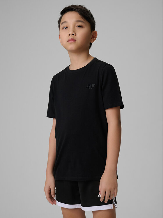 4F 4F T-Shirt BASIC+ Czarny Regular Fit
