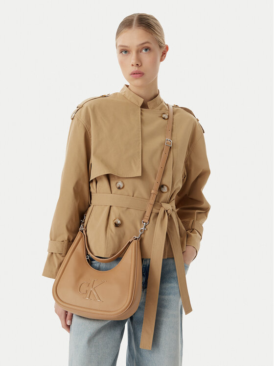 Calvin Klein Geantă Bold Ck Small Crescent LV04F3561G Bej