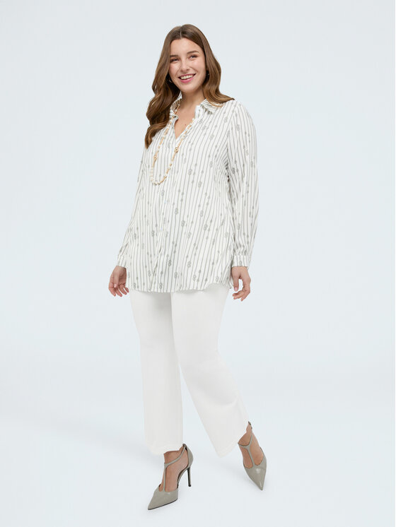 Fiorella Rubino Fiorella Rubino Pantaloni di tessuto P626L002327N011 Bianco Flare Fit