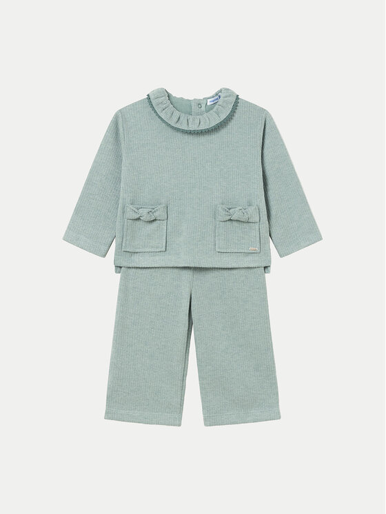 Mayoral Mayoral Completo pullover e pantaloni di tessuto 2550 Verde Regular Fit