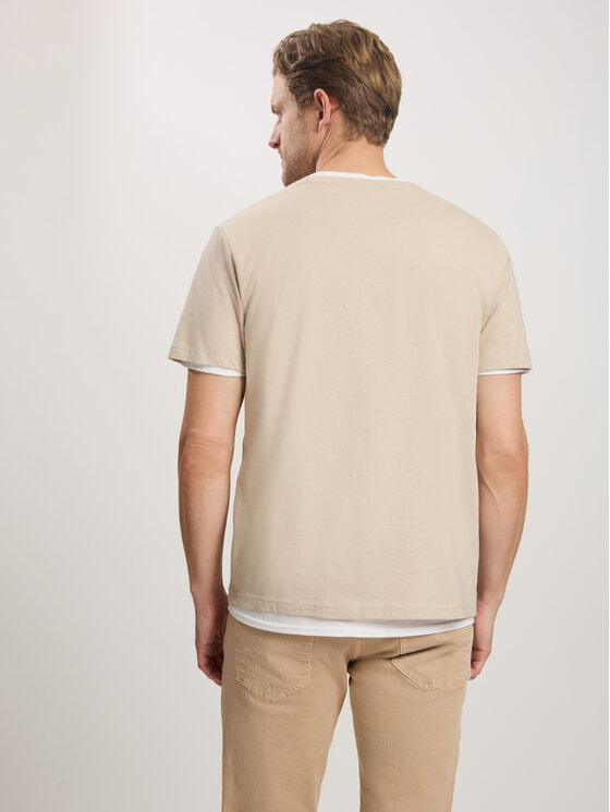 Cross Jeans Cross Jeans T-Shirt 16052-105 Beżowy Regular Fit