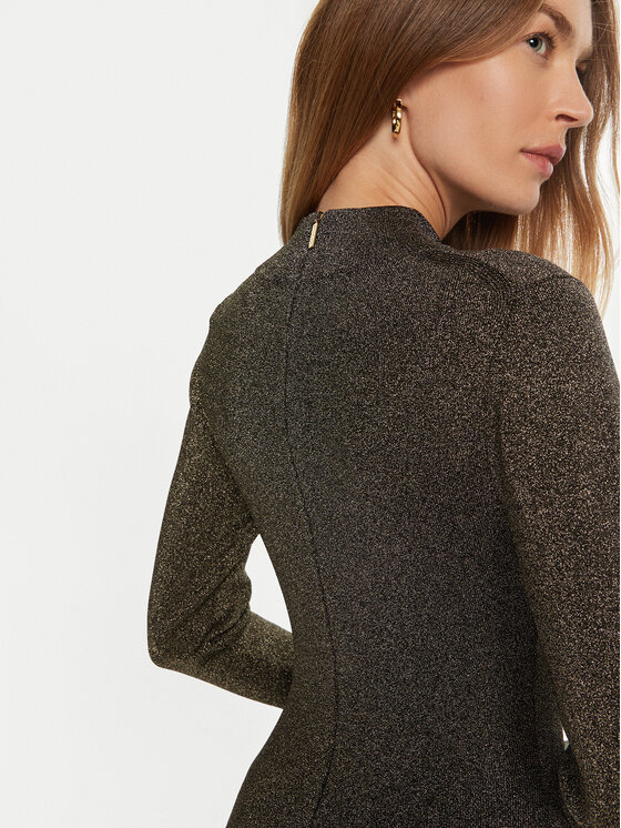 MICHAEL Michael Kors MICHAEL Michael Kors Kötött ruha MF482KPAFB Arany Slim Fit