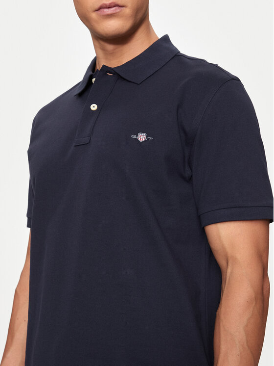 Gant Gant Polo Shield 2220 Granatowy Slim Fit