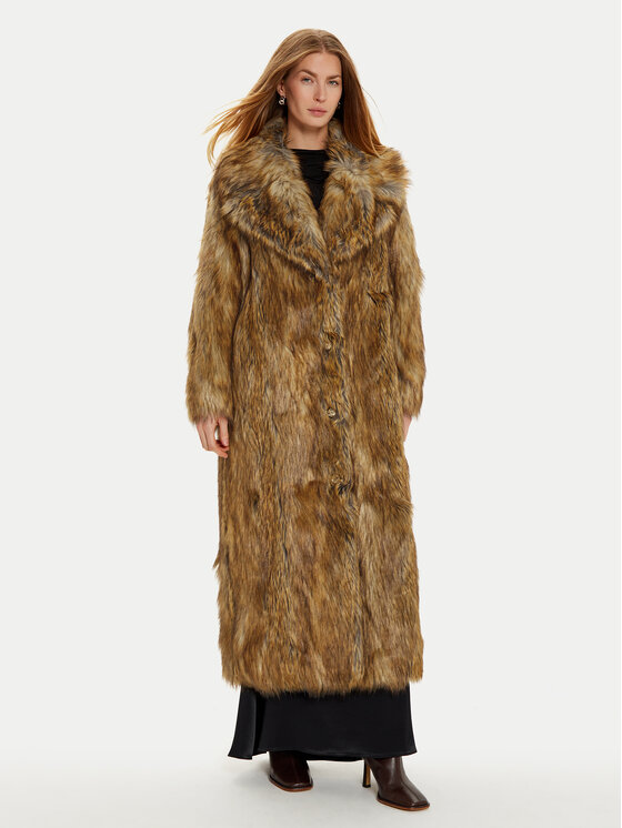 Marciano Guess Marciano Guess Кожено палто Stephanie 4BGL36 7209A Кафяв Regular Fit