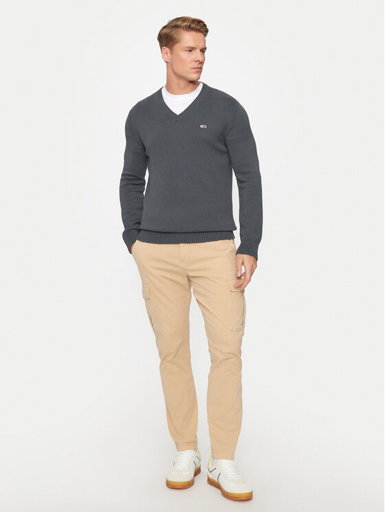 Tommy Jeans Tommy Jeans Džemper Essential DM0DM19429 Siva Slim Fit