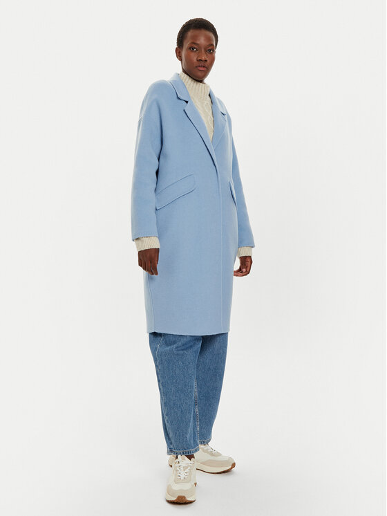 United Colors Of Benetton Manteau en laine 28F7DN06B Bleu Regular Fit Modivo