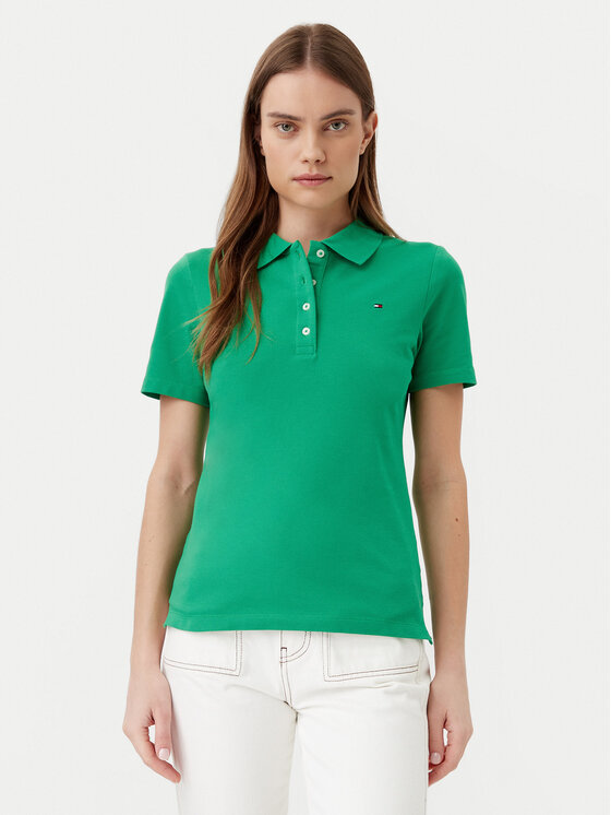 Tommy Hilfiger Polo 1985 WW0WW43225 Zaļš Slim Fit