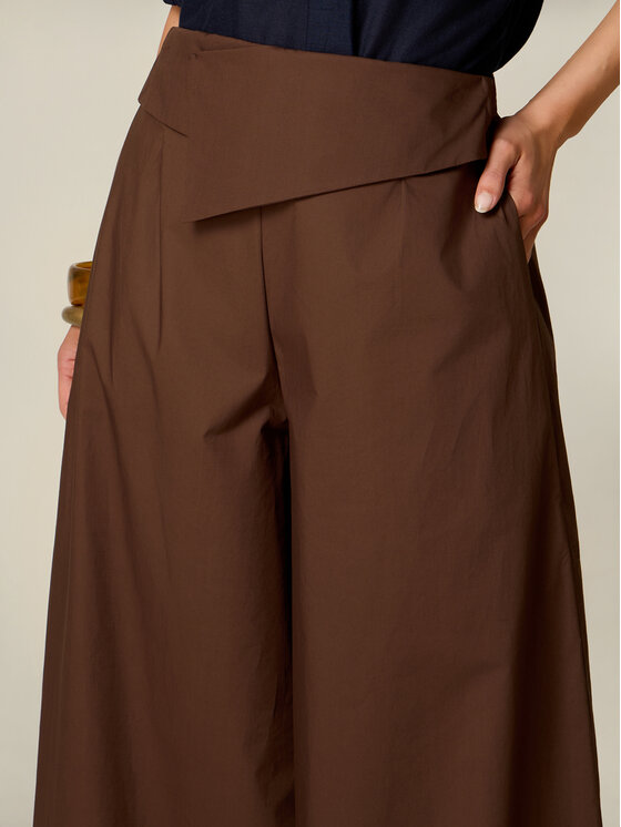 Oltre Oltre Pantaloni di tessuto P005J002459N032 Marrone Baggy Fit