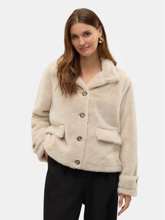 Vero Moda Vero Moda Kožešina Sonjaeva 10310303 Béžová Regular Fit