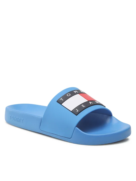 Tommy Jeans Pantoletten Flag Pool Sld Ess EN0EN02115 Blau