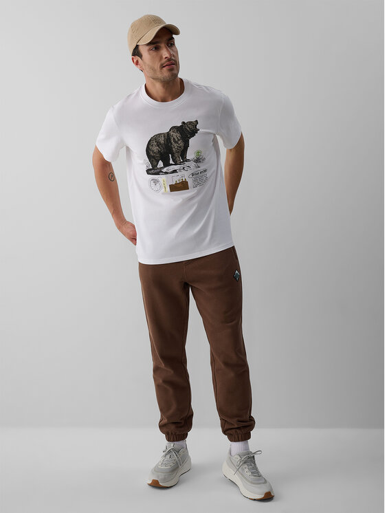 4F 4F T-Shirt OVERLAND Bílá Regular Fit