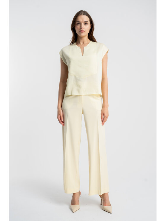 CLICK CLICK Bluzka 10-6897 Żółty jasny Regular Fit