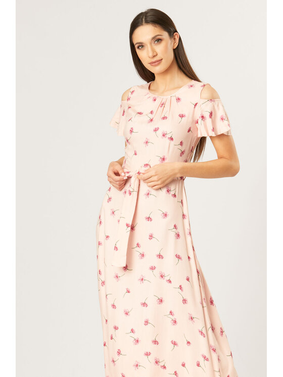 QUIOSQUE QUIOSQUE Sukienka codzienna PINK FRILL DRESS Różowy Regular Fit