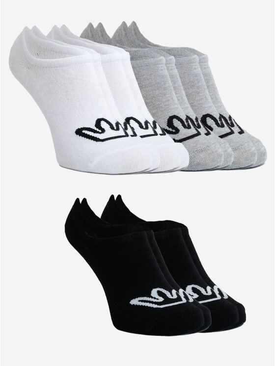 Jigga Wear Jigga Wear Zestaw 6 par stopek unisex Zestaw 6 Par Skarpet Stopek Czarny / Szary / Biały Jigga Wear Crown uni Kolorowy